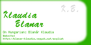 klaudia blanar business card