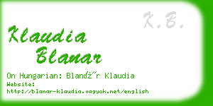 klaudia blanar business card